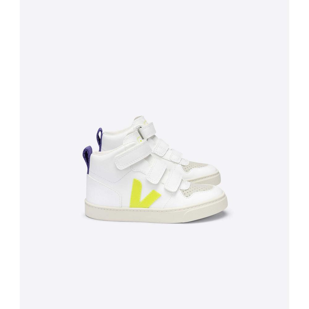 Veja V-10 MID CWL Schoenen Kinderen White/Purple | BE 797CTV